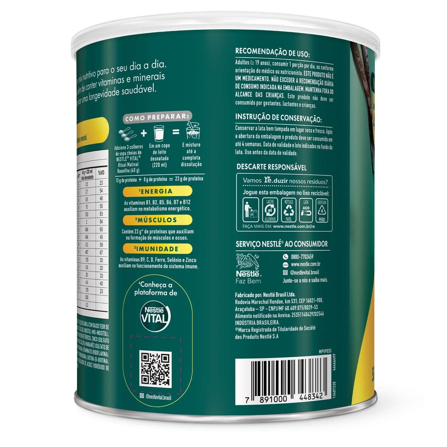 Vital Ritual Matinal sabor Baunilha lata de 720g